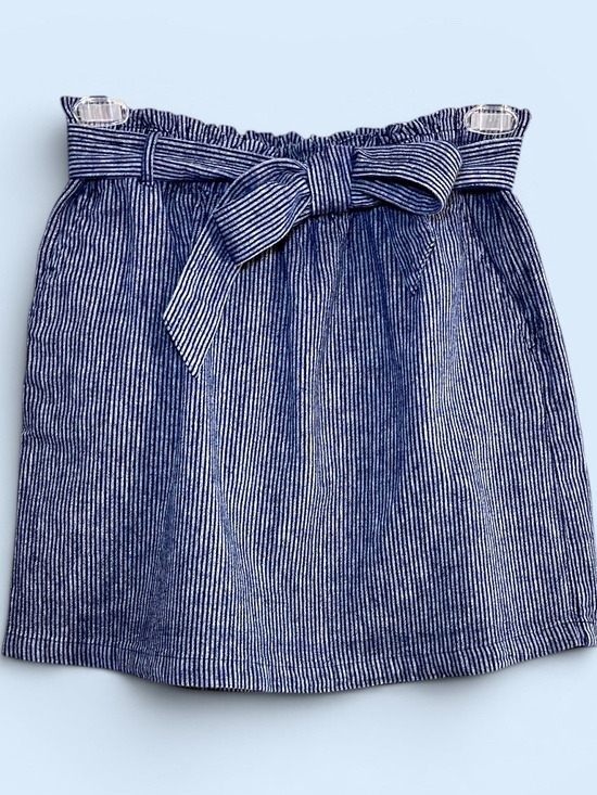 J. Crew Factory Dresses & Skirts - J. Crew Factory Linen and Cotton Blue Gray Striped A-Line Mini Skirt Size M